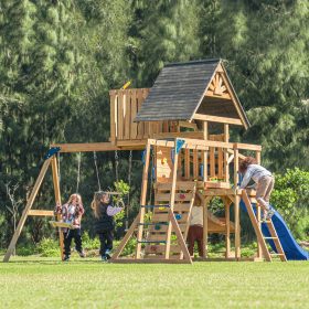 AXI-Mitch-play-tower-Large-Wooden-Playground-Slide-Swings-Climbing-Wall-Tower-2