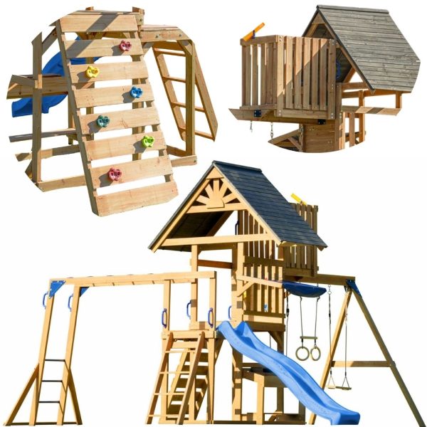 AXI-Mitch-play-tower-Large-Wooden-Playground-Slide-Swings-Climbing-Wall-Tower AXI Mitch play tower - Large Wooden Playground Slide Swings Climbing Wall + Tower