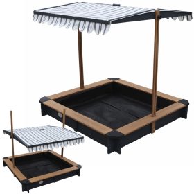 AXI-Wooden-Sandbox-with-Roof-and-Benches AXI Wooden Sandbox with Roof and Benches