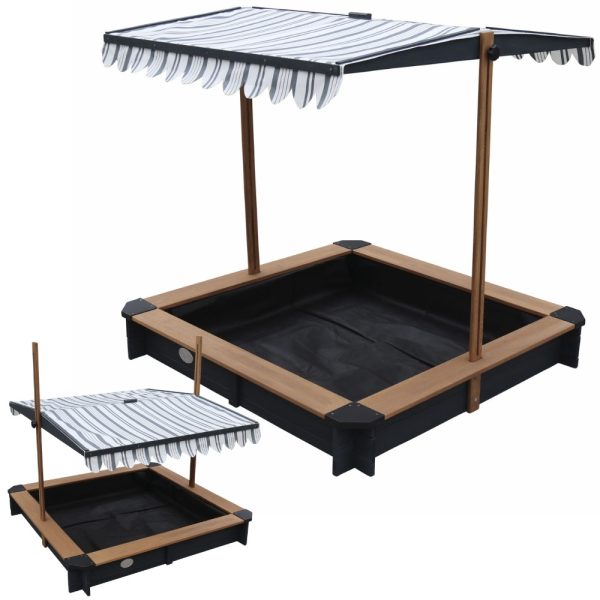 AXI-Wooden-Sandbox-with-Roof-and-Benches AXI Wooden Sandbox with Roof and Benches