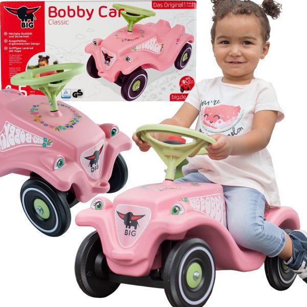 BIG-Bobby-Car-Classic-Flower-Pink-Ride-On BIG Bobby Car Classic Flower Pink Ride-On