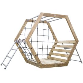 CLASSIC-WORLD-EDU-Wooden-Playground-XXL-Hexagonal-Climbing-Set CLASSIC WORLD EDU Wooden Playground XXL Hexagonal Climbing Set