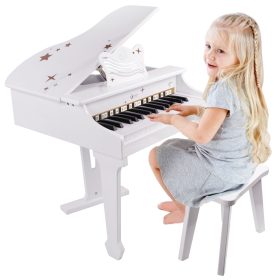CLASSIC WORLD Large Piano for Children with Chair and Learning Book