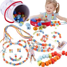 CLASSIC-WORLD-Wooden-Beads-for-Stringing-96-Pieces CLASSIC WORLD Wooden Beads for Stringing 96 Pieces