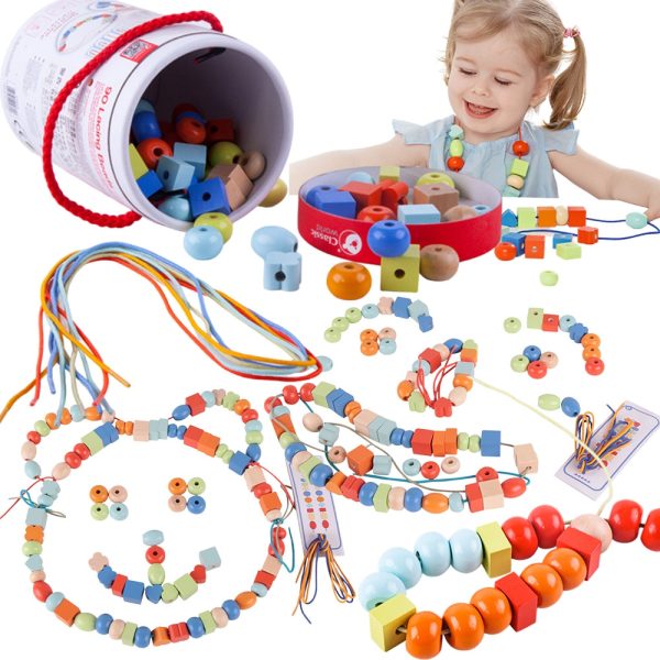 CLASSIC-WORLD-Wooden-Beads-for-Stringing-96-Pieces CLASSIC WORLD Wooden Beads for Stringing 96 Pieces