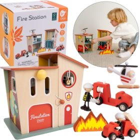 CLASSIC-WORLD-Wooden-Fire-Station-Garage-Car-Helicopter-Figures-13pcs CLASSIC WORLD Wooden Fire Station Garage Car Helicopter Figures 13pcs.
