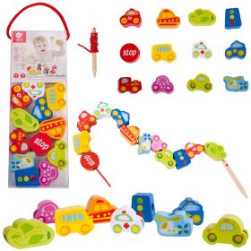 CLASSIC-WORLD-Wooden-Threading-Blocks-Road-Traffic-13-pcs CLASSIC WORLD Wooden Threading Blocks Road Traffic 13 pcs.