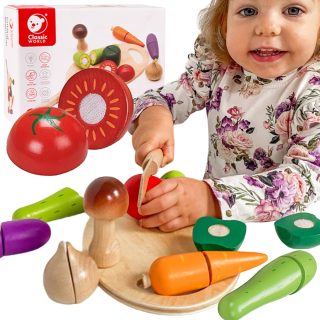 CLASSIC WORLD Wooden Vegetable Cutter Set with Velcro 16 pcs.