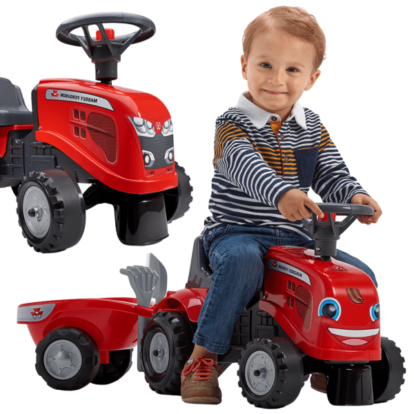 FALK-Baby-Massey-Ferguson-Red-Tractor-with-Trailer-Accessories.-From-1-year FALK Baby Massey Ferguson Red Tractor with Trailer + Accessories. From 1 year