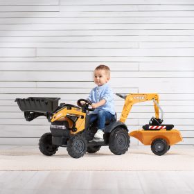 FALK-CASE-Pedal-Tractor-with-Excavator-Bucket-and-Trailer-2-5-years-2