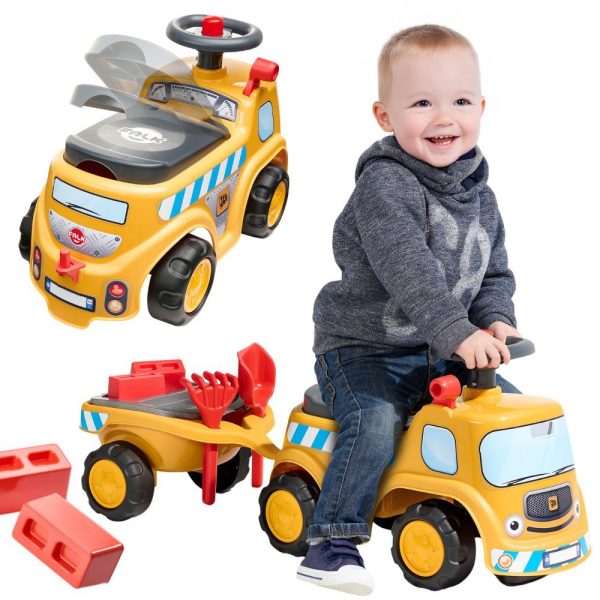 FALK-JCB-Ride-on-Construction-Truck-with-Trailer-and-Accessories FALK JCB Ride-on Construction Truck with Trailer and Accessories