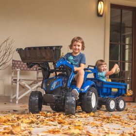 FALK-New-Holland-Pedal-Tractor-Blue-with-Trailer-from-3-Years-2