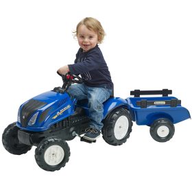 FALK-New-Holland-Pedal-Tractor-with-Trailer-and-Opening-Bonnet-2-5-years FALK New Holland Pedal Tractor with Trailer and Opening Bonnet 2-5 years