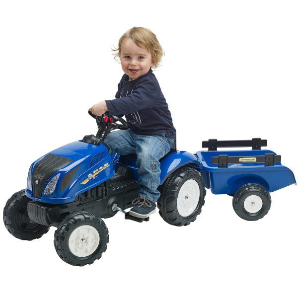 FALK-New-Holland-Pedal-Tractor-with-Trailer-and-Opening-Bonnet-2-5-years FALK New Holland Pedal Tractor with Trailer and Opening Bonnet 2-5 years