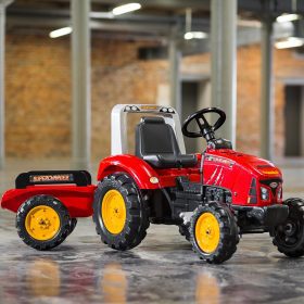 FALK-Red-Supercharger-Pedal-Tractor-with-Trailer-Openable-for-ages-3-7-3