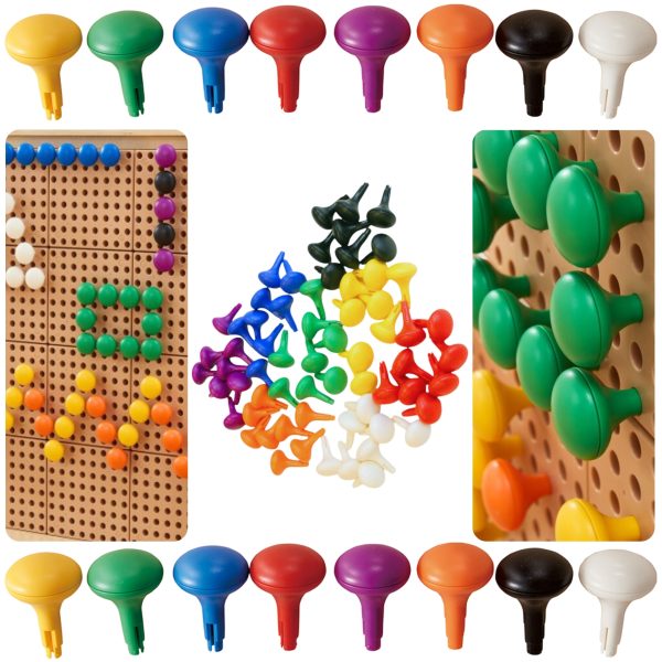 MASTERKIDZ-Colorful-Jumbo-Pegs-for-STEM-Board-64-Pcs-8-Colors MASTERKIDZ Colorful Jumbo Pegs for STEM Board 64 Pcs - 8 Colors