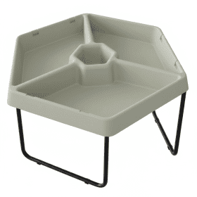 MASTERKIDZ Hexagonal Sand and Water Play Table with 3 Compartments and Adjustable Height