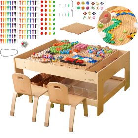 MASTERKIDZ-Wooden-Educational-Table-STEM-WALL-ACCESSORIES-135-Blocks MASTERKIDZ Wooden Educational Table + STEM WALL ACCESSORIES + 135 Blocks