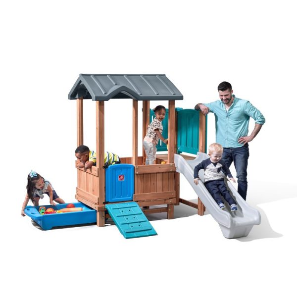STEP2-Adventure-wooden-playground-House-Slide STEP2 Adventure wooden playground House Slide
