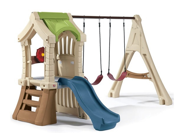 STEP2-Tower-with-Swings-Playground-Slide STEP2 Tower with Swings Playground Slide