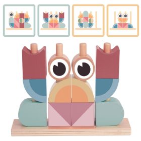 TOOKY TOY Crab Wooden Puzzle Stacks Blocks Pastel