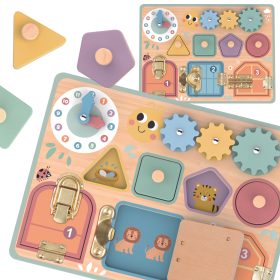 TOOKY TOY Manipulation Board Locks Gears Sorter Clock