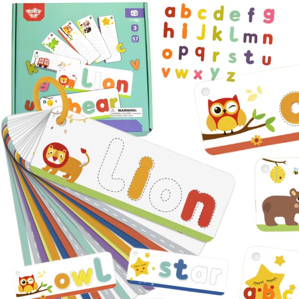 TOOKY-TOY-Montessori-Alphabet-Puzzle-Learning-Letters-Words-Animals-57-pcs TOOKY TOY Montessori Alphabet Puzzle Learning Letters Words Animals 57 pcs.