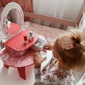 TOOKY-TOY-Pink-Wooden-Makeup-Dressing-Table-with-Mirror-3