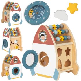 TOOKY TOY Space Rocket Activity Sorter Wooden Maze