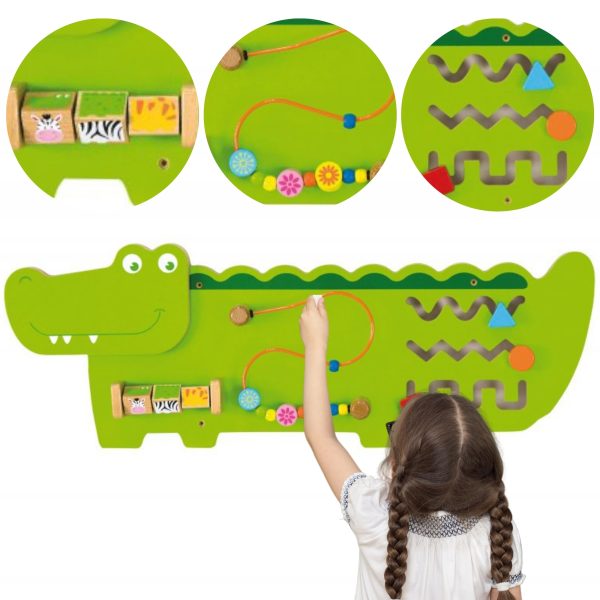 VIGA-Educational-Manipulative-Sensory-Board-Wooden-Crocodile-FSC-Montessori-Certificate VIGA Educational Manipulative Sensory Board Wooden Crocodile FSC Montessori Certificate