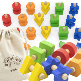 VIGA Nuts and Bolts Match and Twist Skill Toy
