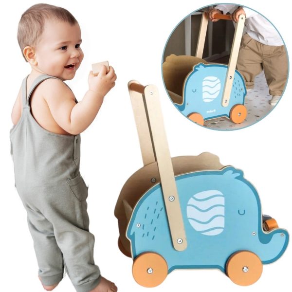 VIGA-PolarB-Wooden-2-in-1-Stroller-Walker-Elephant VIGA PolarB Wooden 2-in-1 Stroller