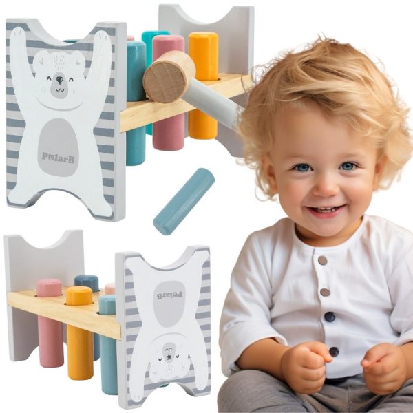 VIGA-PolarB-Wooden-Bench-with-Hammer-Montessori VIGA PolarB Wooden Bench with Hammer - Montessori