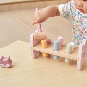 VIGA-PolarB-Wooden-Pyramid-Punch-with-Hammer-Set-Montessori-Fox-2