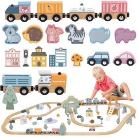 VIGA-PolarB-Wooden-childrens-train-track-90-pieces VIGA PolarB Wooden children's train track 90 pieces