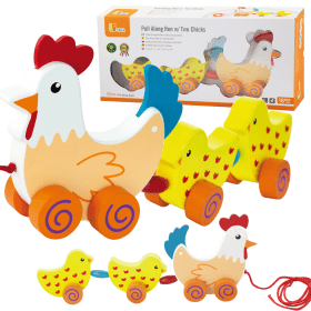 VIGA-Pulling-Set-Hen-with-Chickens-36-cm VIGA Pulling Set Hen with Chickens 36 cm