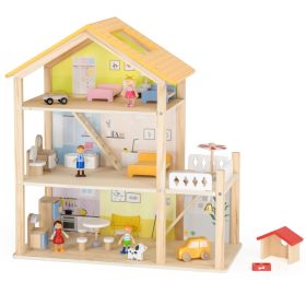 VIGA-Wooden-Dollhouse-Set-with-Dolls-and-Accessories VIGA Wooden Dollhouse Set with Dolls and Accessories