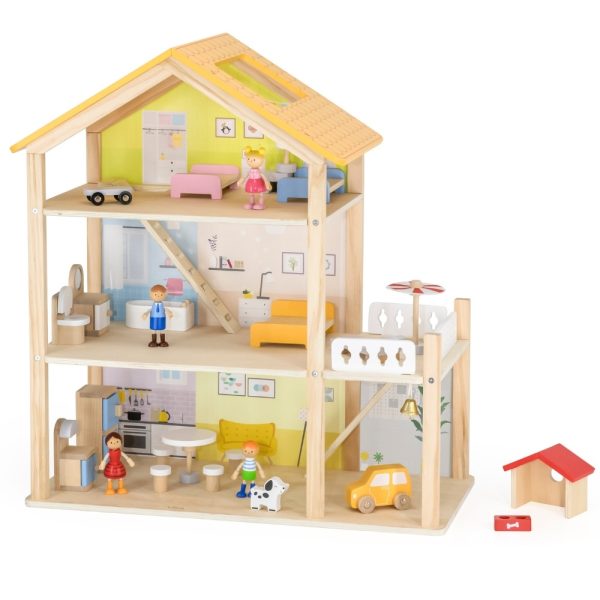 VIGA-Wooden-Dollhouse-Set-with-Dolls-and-Accessories VIGA Wooden Dollhouse Set with Dolls and Accessories