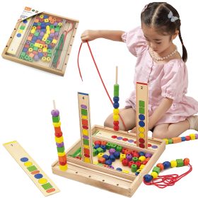 VIGA Wooden Educational Game Logical Beads 104 Pieces Montessori