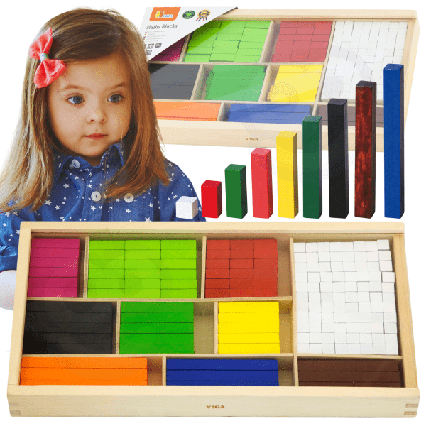 VIGA Wooden Educational Sticks Mathematical Cuisenaire Blocks