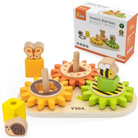 VIGA Wooden Gear Sorter "Shapes and Mechanisms"
