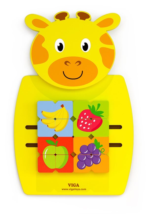 VIGA Wooden Giraffe Manipulative Board FSC Montessori Certificate
