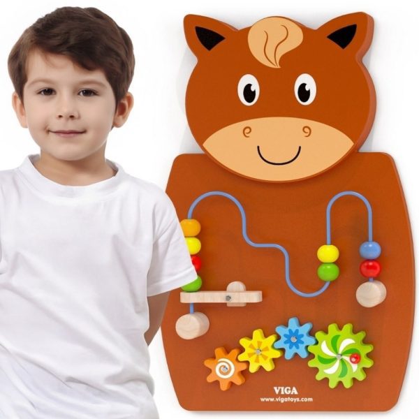 VIGA-Wooden-Manipulative-Board-Horse-FSC-Montessori-Certificate VIGA Wooden Manipulative Board Horse FSC Montessori Certificate