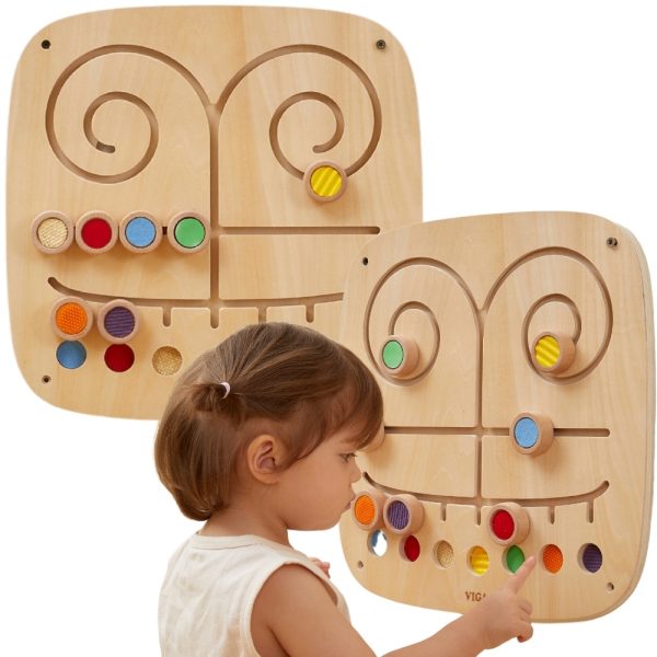 VIGA-Wooden-Manipulative-Sensory-Maze-Touch-and-Match-Board VIGA Wooden Manipulative Sensory Maze Touch and Match Board