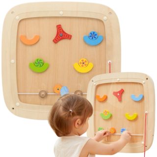 VIGA Wooden Manipulative Sensory Pinball Game Board