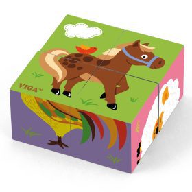 VIGA Wooden Puzzle Farm 4 Blocks