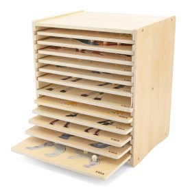 VIGA-Wooden-Puzzle-Set-12-Montessori-Animal-Puzzles-Stand-2