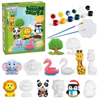 WOOPIE DIY Paint Craft Kit - Make Plaster Cast Figurines and Paint - Animal Kit