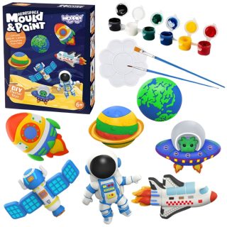 WOOPIE DIY Paint Craft Kit Make Plaster Figures and Paint - Space Kit