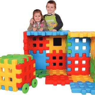 WOOPIE Educational Blocks Waffles Fence House